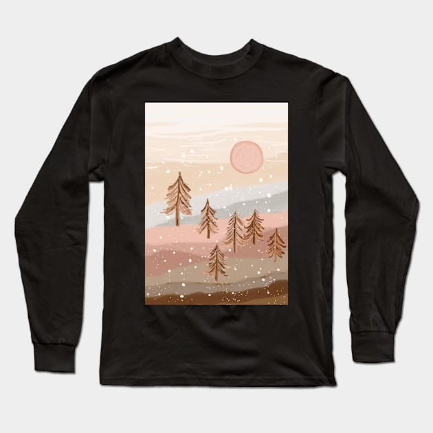 Winter Trees Christmas Celestes Studio© Long Sleeve T-Shirt by CelestesStudio